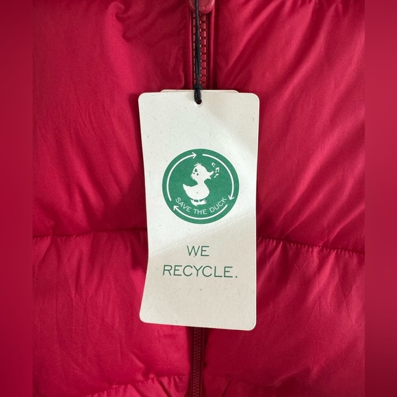 SAVE THE DUCK Red Keri Hooded Padded Jacket Synthetic Down Animal Free Size XXL - Picture 7 of 11